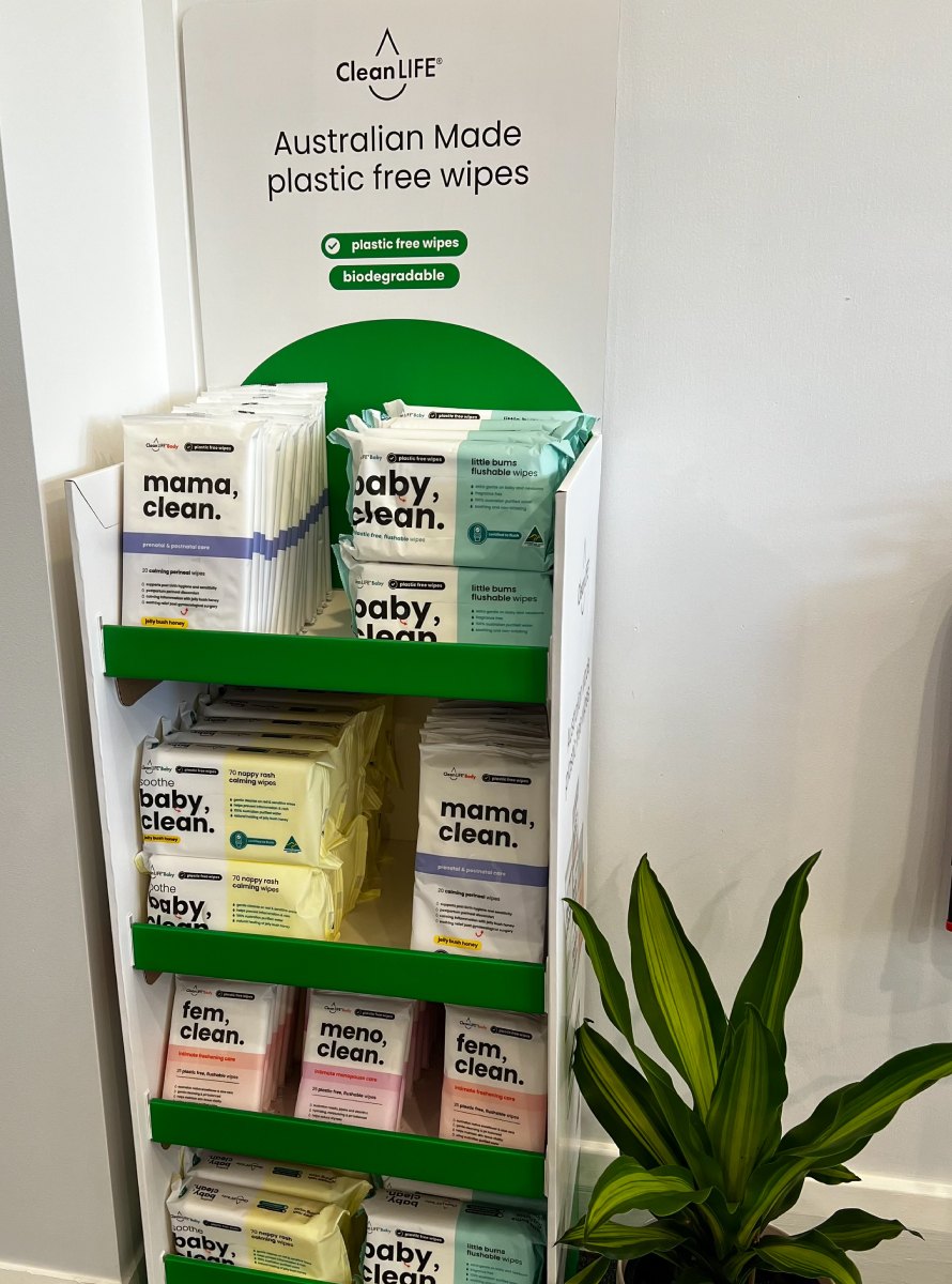 CleanLife products at reception.