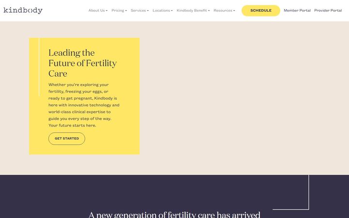 Kindbody home page